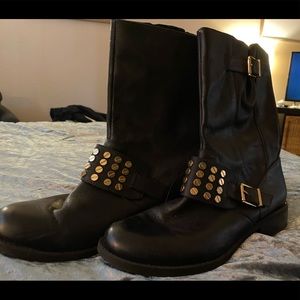 Moto Boot with Gold detail